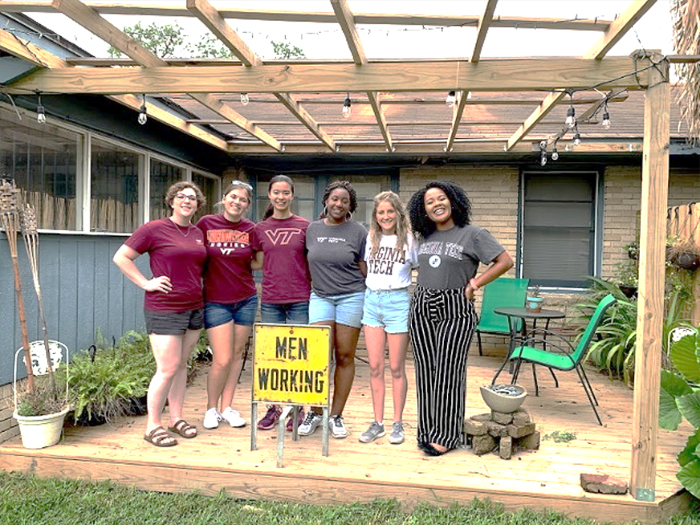 LSU Health and VA Tech students pose for a photo during a break in field testing in New Orleans
